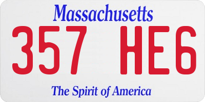 MA license plate 357HE6