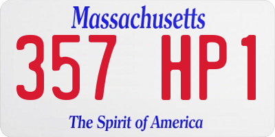 MA license plate 357HP1
