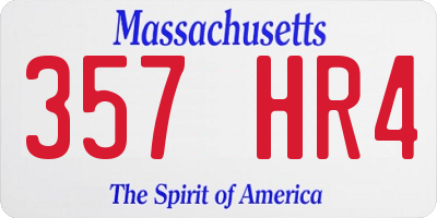 MA license plate 357HR4
