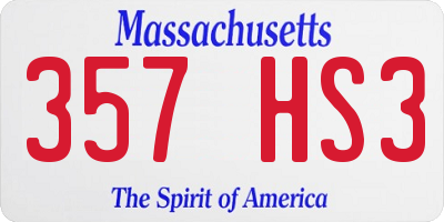 MA license plate 357HS3