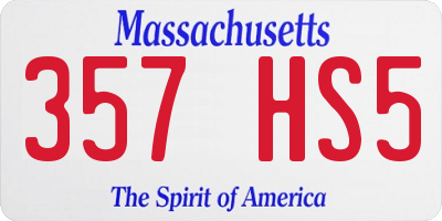 MA license plate 357HS5