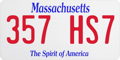 MA license plate 357HS7