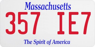 MA license plate 357IE7