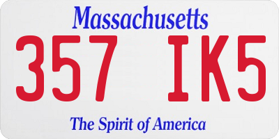 MA license plate 357IK5