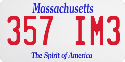 MA license plate 357IM3