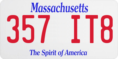 MA license plate 357IT8