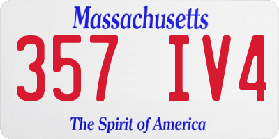 MA license plate 357IV4