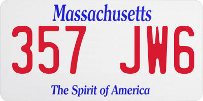 MA license plate 357JW6