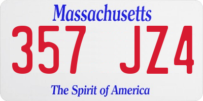 MA license plate 357JZ4