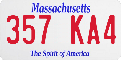 MA license plate 357KA4