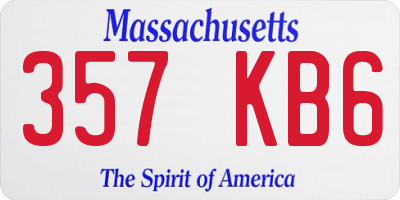 MA license plate 357KB6