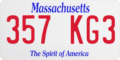 MA license plate 357KG3