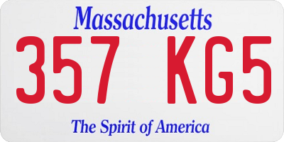 MA license plate 357KG5