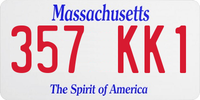 MA license plate 357KK1