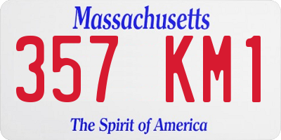 MA license plate 357KM1
