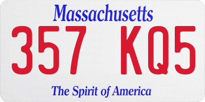 MA license plate 357KQ5