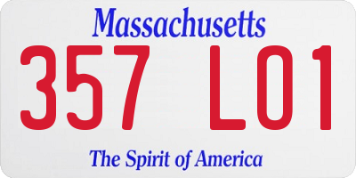 MA license plate 357LO1
