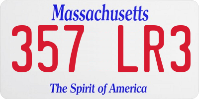 MA license plate 357LR3
