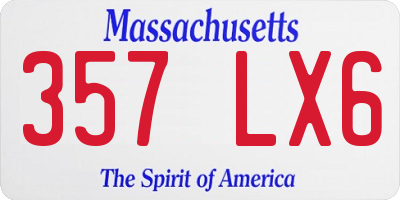 MA license plate 357LX6