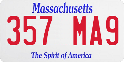 MA license plate 357MA9