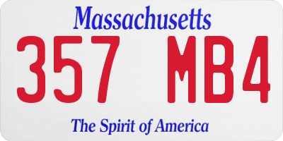 MA license plate 357MB4