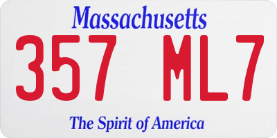 MA license plate 357ML7
