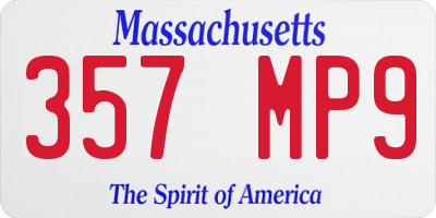 MA license plate 357MP9
