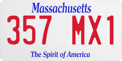 MA license plate 357MX1