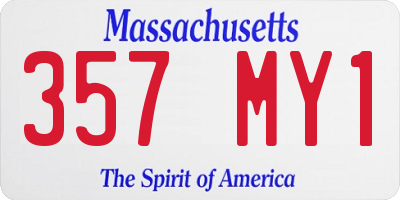 MA license plate 357MY1