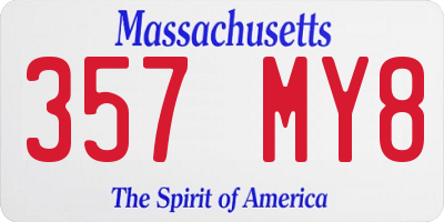 MA license plate 357MY8