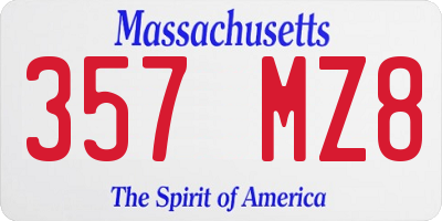MA license plate 357MZ8