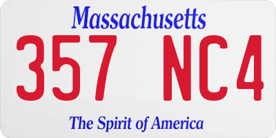 MA license plate 357NC4