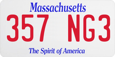 MA license plate 357NG3