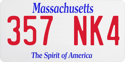 MA license plate 357NK4