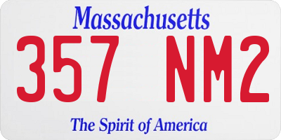 MA license plate 357NM2