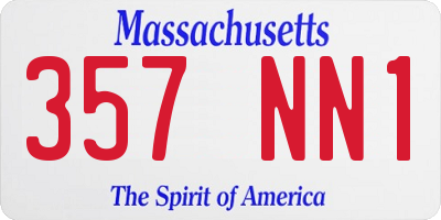 MA license plate 357NN1