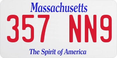 MA license plate 357NN9