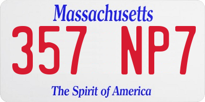 MA license plate 357NP7