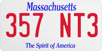 MA license plate 357NT3