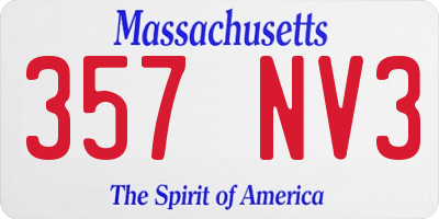 MA license plate 357NV3