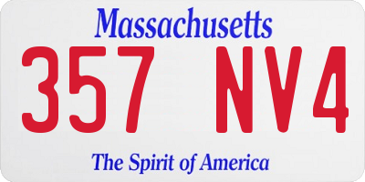 MA license plate 357NV4