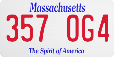 MA license plate 357OG4