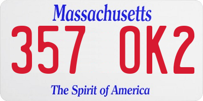 MA license plate 357OK2