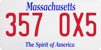 MA license plate 357OX5