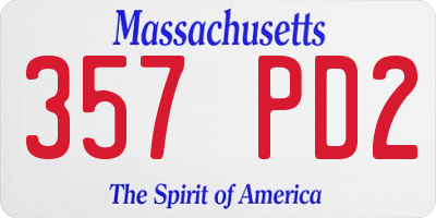 MA license plate 357PD2