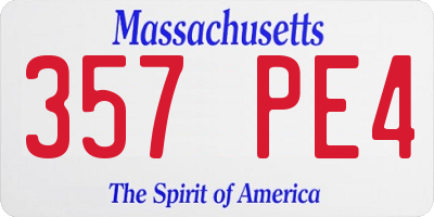 MA license plate 357PE4