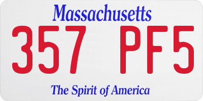 MA license plate 357PF5
