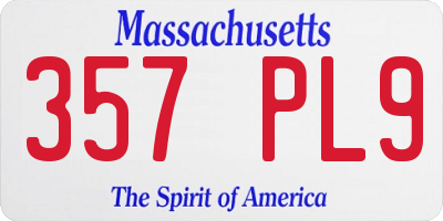 MA license plate 357PL9
