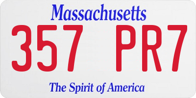 MA license plate 357PR7