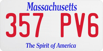 MA license plate 357PV6